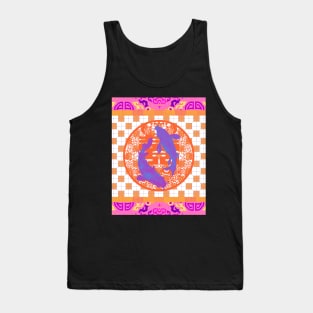 Double Happiness Koi Fish #8 with Purple Symbol - Hong Kong Pop Art Tank Top